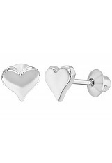 delightful minuscule heart silver toddler earrings